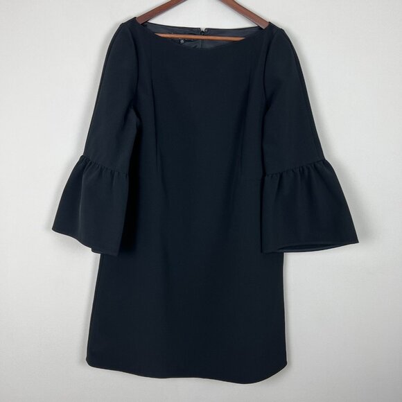 Lafayette 148 New York Dresses & Skirts - Lafayette 148 New York Dress Womens 14 Black 3/4 Bell-Sleeve Sheath Knee Length